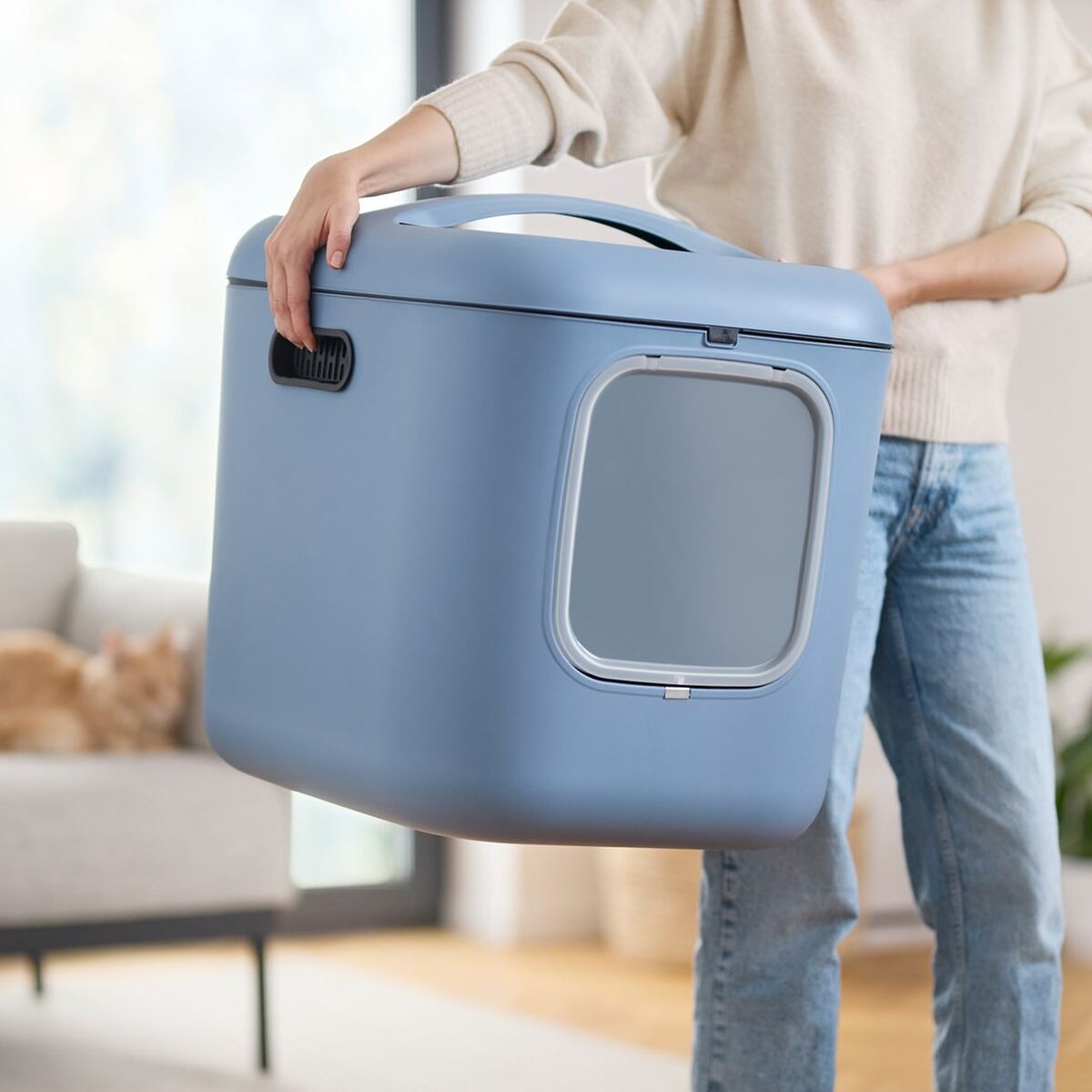 Arenero para Gatos Rotho Biala XL Azul Plástico - 4