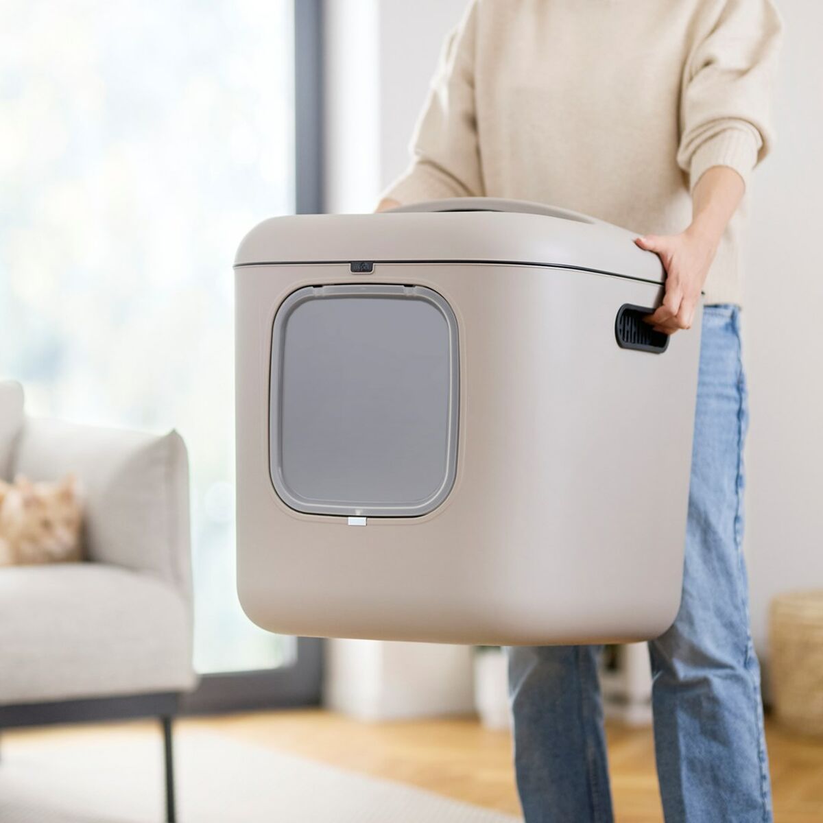 Arenero para Gatos Rotho Biala XL Cappuccino Plástico - 3