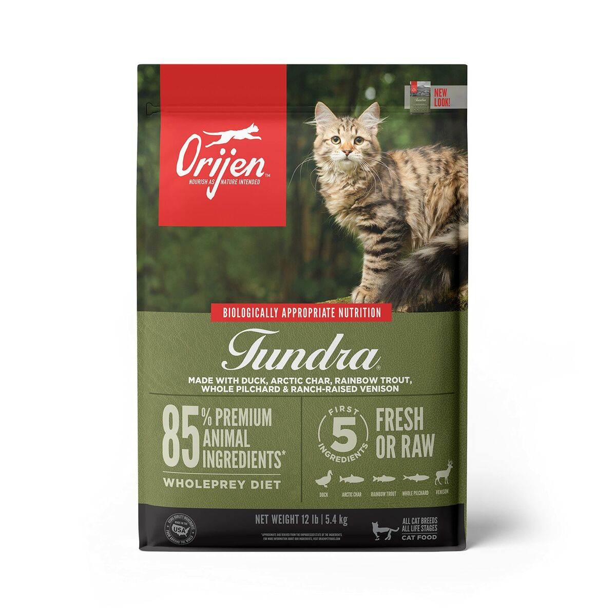 Comida para gato Orijen Tundra Adulto Pescado Ternera Pato Jabalí Cabra 5,4 kg