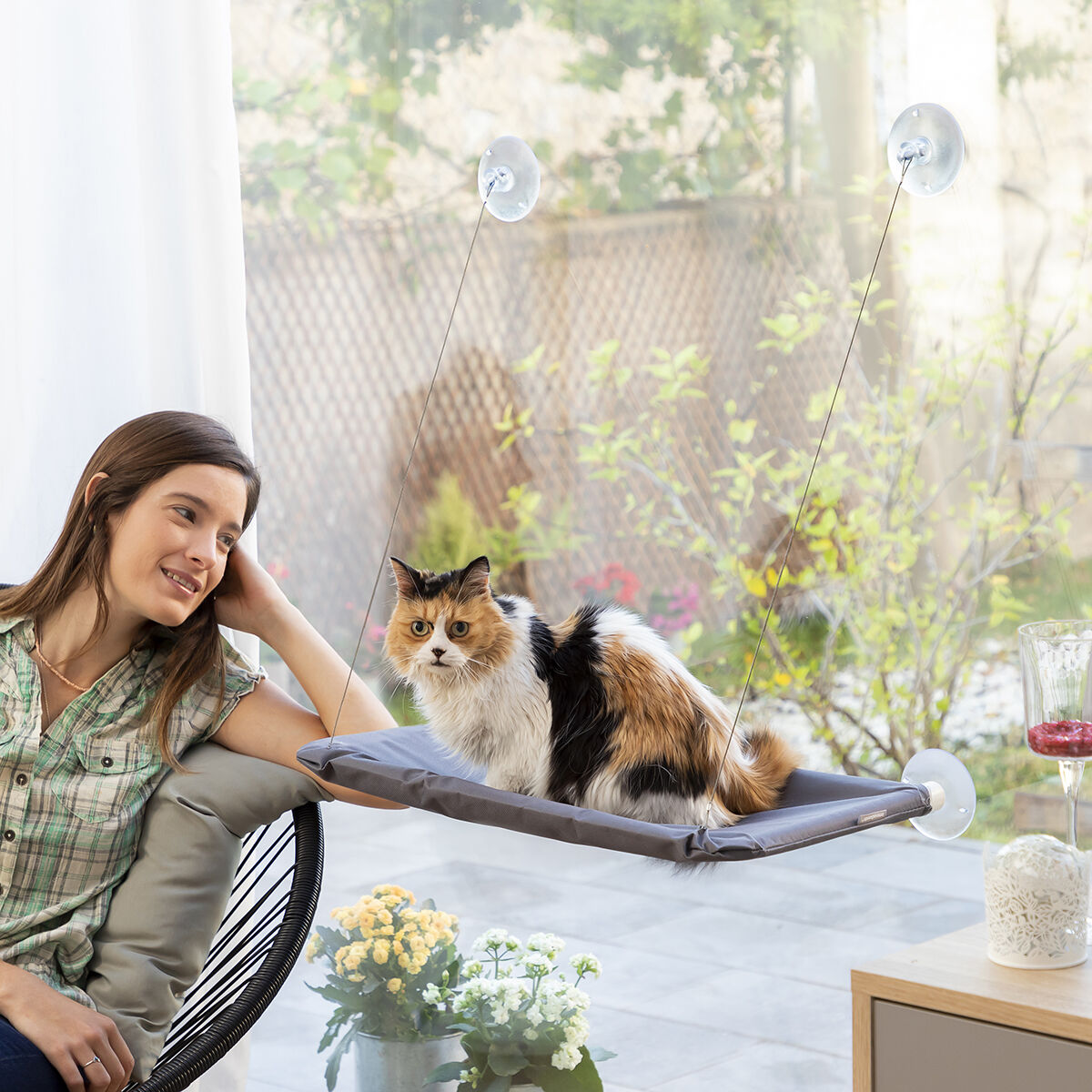 Hamaca colgante para gatos Catlax InnovaGoods, detalle 2